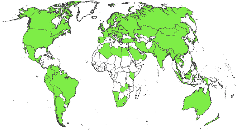 Countries from where SamplePoint has been downloaded